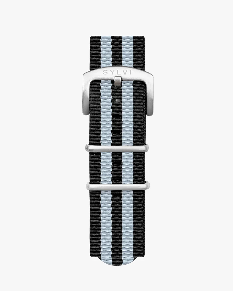 24mm Light Grey Black Nylon Strap - Image 4