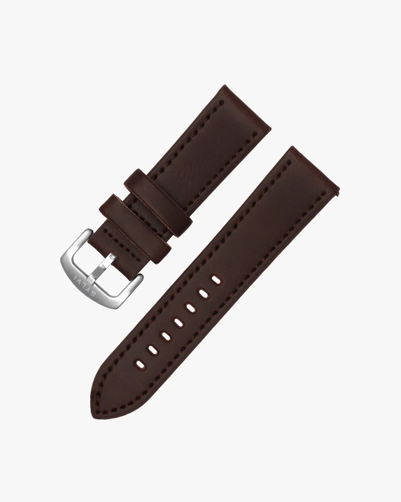 24mm Coffee Leather Strap - Image 3