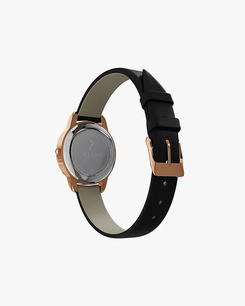 Dazzle White Rose Black Leather - Image 5