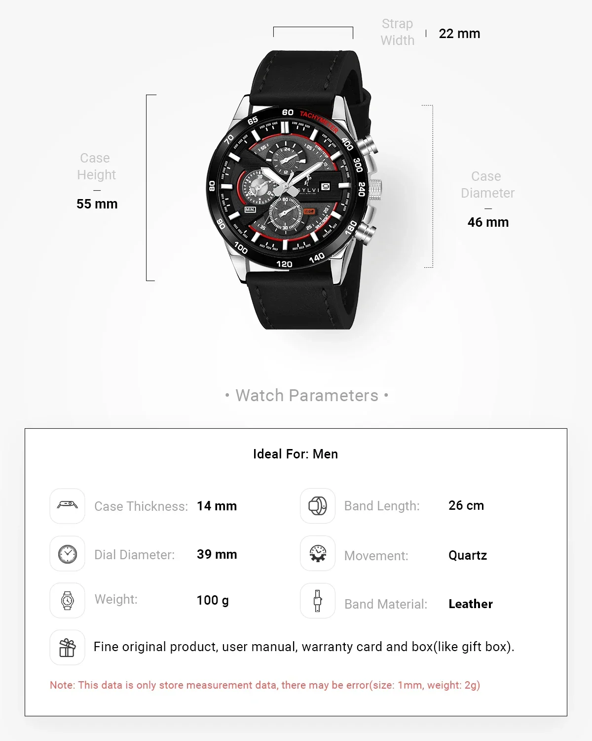 Timegrapher Black Red Leather - Image 4